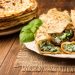 Crepas de avena rellenas de espinacas con queso crema
