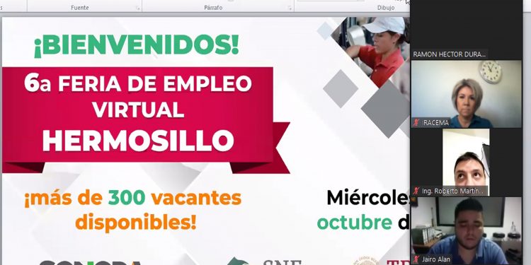 Se ofertaron más de 300 vacantes durante la Sexta Feria del Empleo Virtual Hermosillo