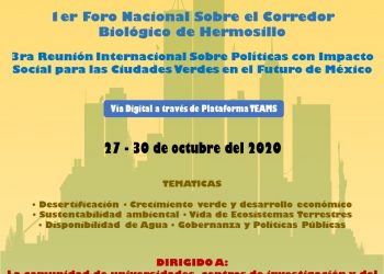 Tendrá Unison foro sobre Impacto Social para Ciudades Verdes en el Futuro de México