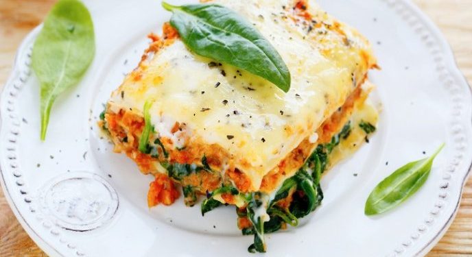 Deliciosa lasaña de verduras sin carne, ¡a los 3 quesos!
