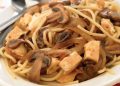 Espagueti y chamiñones al jerez