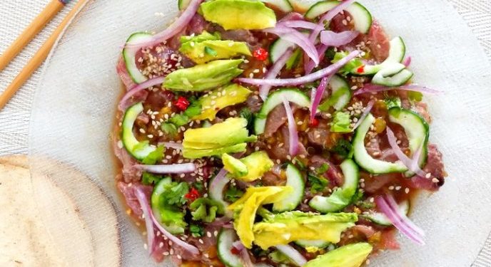 Delicioso Tiradito de atún fresco