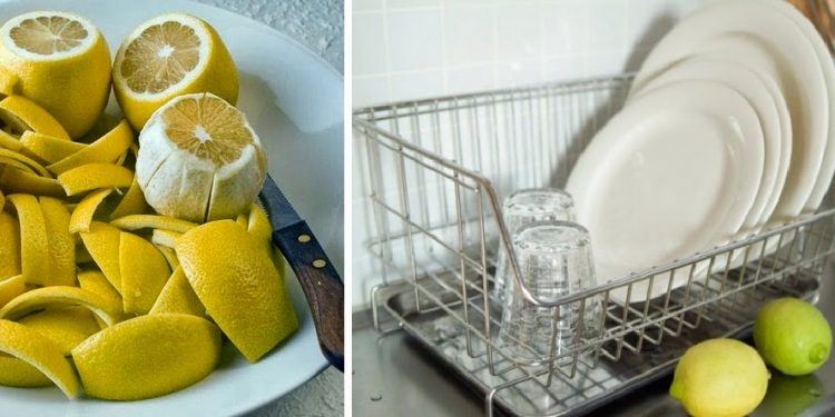 Limpiadores caseros orgánicos hechos con cáscara de limón