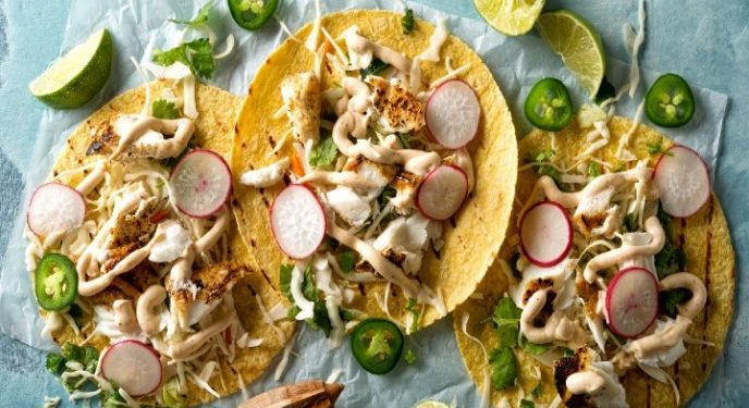 Deliciosos tacos de pescado a la plancha, ¡bajos en grasa!