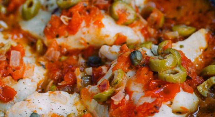 Saludable pescado a la veracruzana en sartén