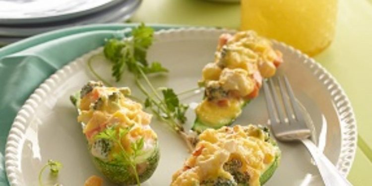 Calabacitas rellenas de verduras