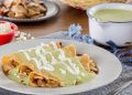 Enchiladas de champiñones con salsa poblana ligera