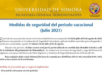 Aplicará Seguridad Universitaria medidas especiales en el periodo de vacaciones de verano