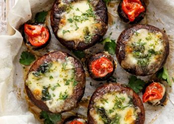 Portobello Relleno de Espinaca al Pesto