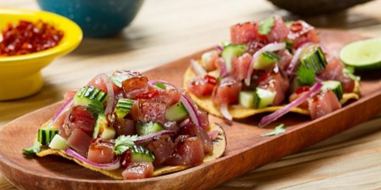 Ceviche fresco de Atún con pepino
