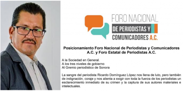 Exige Gremio periodístico justicia por asesinato de Ricardo Domínguez López