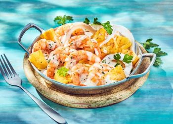 Camarones en salsa de coco