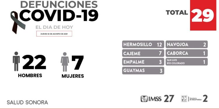 Confirma Secretaría de Salud 29 defunciones y 293 casos nuevos
