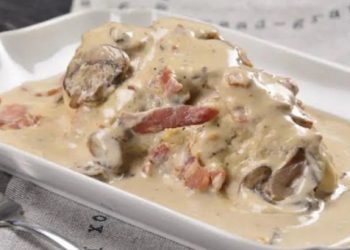 Pollo en Crema de Champiñones