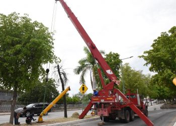 Repararán arco preventivo en paso a desnivel de Luis Encinas y Américas