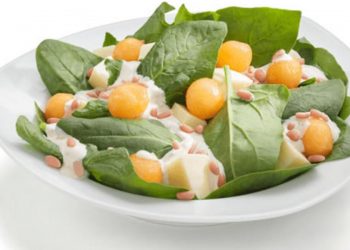 Ensalada de espinacas con melón