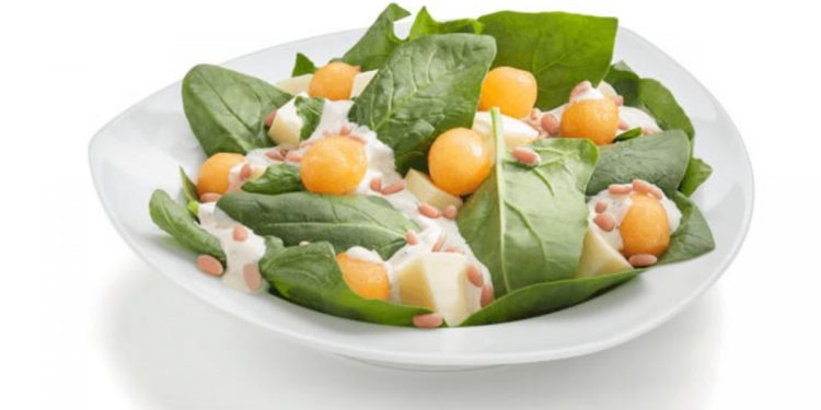 Ensalada de espinacas con melón