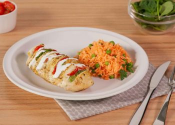 Abanico de Pollo con Papas y tomate