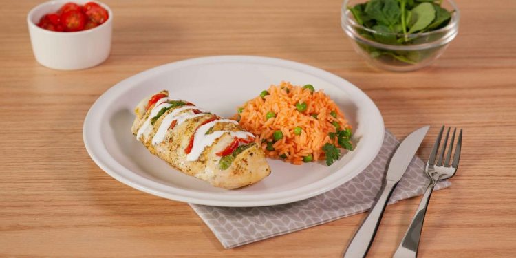 Abanico de Pollo con Papas y tomate