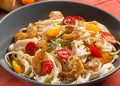 Pasta con camarones a las finas hierbas