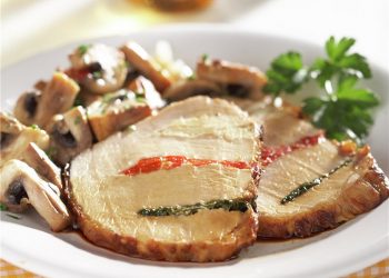 Lomo relleno de pimiento y espinacas