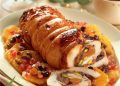 Pechuga de pavo rellena de frutos secos al vino tinto