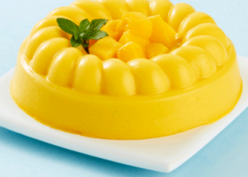 Gelatina cremosa con mango