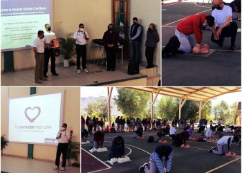 Cuenta escuela Cardio Protegida del Plantel Cecytes Granados con equipo desfibrilador