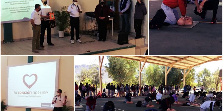 Cuenta escuela Cardio Protegida del Plantel Cecytes Granados con equipo desfibrilador