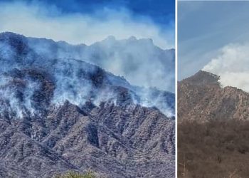 Continúa incendio en la Sierra de Álamos