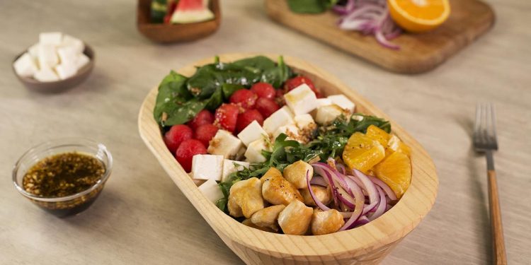 Ensalada de sandía con vinagreta de limón