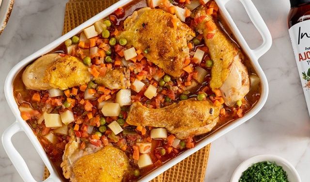Cacerola de pollo a la jardinera