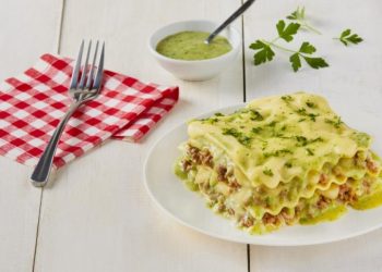 Lasaña verde cremosa