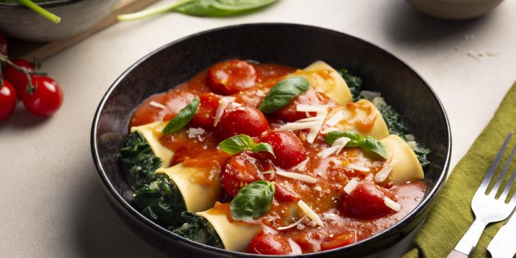 Canelones de espinaca