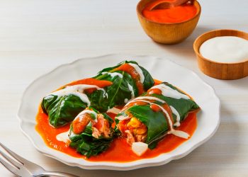 Rollos de acelga con atún