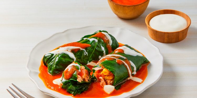 Rollos de acelga con atún