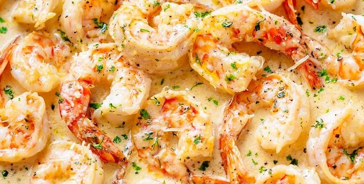 Camarones en salsa de ajo