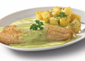 Filete de pescado cremoso de cilantro