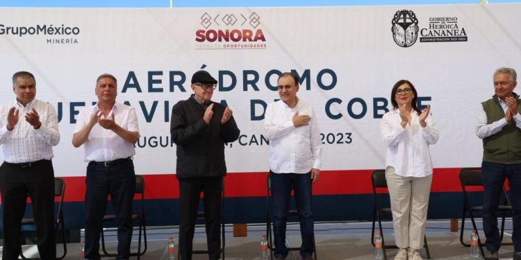 “Seremos la segunda mina más importante del país”: dijo Xavier García de Quevedo durante la inaguración del Aeródromo construido por Grupo México