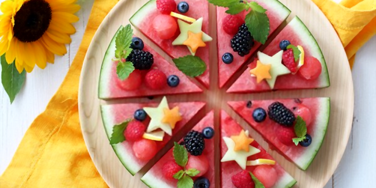 Pizza de sandía y más frutas