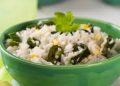 Arroz blanco con chile poblano y elote
