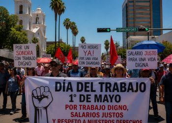 Entre marchas y calor: así se vivió el Día del Trabajo en Sonora