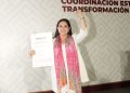 Celida López formaliza su registro para buscar la Coordinación de la Defensa de la Transformación en Sonora