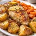 Pollo al limón con verduras al horno