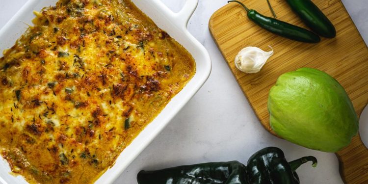 Chayotes gratinados con queso